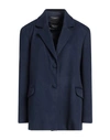 YES LONDON YES LONDON WOMAN BLAZER BLUE SIZE 10 POLYESTER, VISCOSE