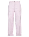 Myths Woman Pants Lilac Size 8 Cotton, Polyester, Elastane In Pink