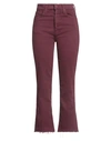 MOTHER MOTHER WOMAN DENIM PANTS BURGUNDY SIZE 28 COTTON, POLYESTER, ELASTANE