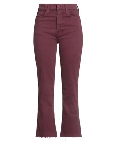 Mother Woman Jeans Burgundy Size 29 Cotton, Polyester, Elastane In Red