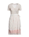 Elisa Cavaletti By Daniela Dallavalle Woman Mini Dress Beige Size 10 Viscose, Polyester, Polyamide, In Beige