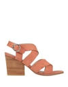 ANAKI ANAKI WOMAN SANDALS SALMON PINK SIZE 8 SOFT LEATHER