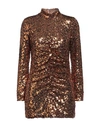 Aniye N°2 Woman Mini Dress Bronze Size M Polyester, Elastane In Yellow