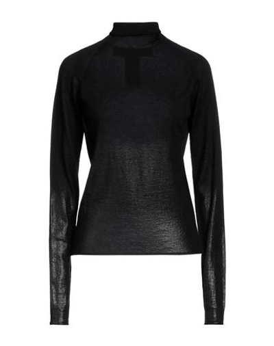 Isabel Benenato Woman Turtleneck Black Size 4 Cashmere, Silk