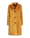 RRD RRD WOMAN COAT OCHER SIZE 4 POLYESTER, ELASTANE