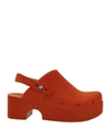 Xocoi Woman Mules & Clogs Rust Size 6 Textile Fibers In Red