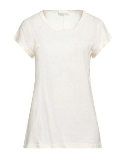 Michael Stars Woman T-shirt Cream Size S Supima In White