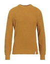 Brooksfield Man Sweater Mustard Size 40 Polyamide, Viscose, Wool, Cashmere In Brown