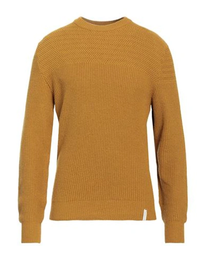 Brooksfield Man Sweater Mustard Size 40 Polyamide, Viscose, Wool, Cashmere In Brown