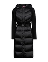 Vdp Club Woman Puffer Black Size 4 Polyamide, Elastane, Virgin Wool