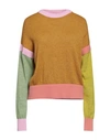 Oof Woman Sweater Mustard Size Xl Acrylic, Polyamide, Mohair Wool, Wool In Yellow