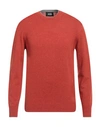 Alpha Studio Man Sweater Rust Size 44 Wool In Red