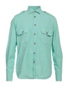 Guglielminotti Man Shirt Light Green Size L Cotton In Green