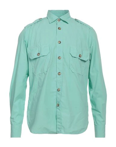 Guglielminotti Man Shirt Light Green Size L Cotton