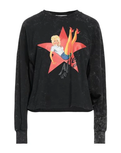 Brand Unique Woman Sweatshirt Charcoal Size 2 Cotton, Polyester In Grey