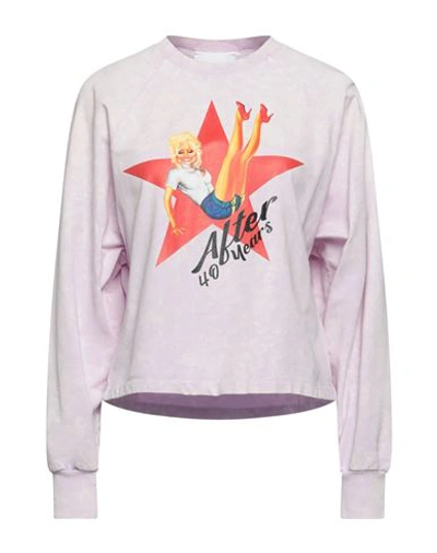 Brand Unique Woman Sweatshirt Lilac Size 1 Cotton, Polyester In Purple