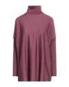 Shirtaporter Woman Turtleneck Mauve Size 6 Merino Wool In Purple