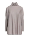 Shirtaporter Woman Turtleneck Grey Size 8 Merino Wool