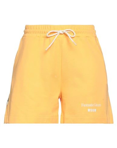 Msgm Woman Shorts & Bermuda Shorts Apricot Size Xs Organic Cotton In Orange