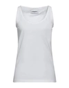 Brand Unique Woman Tank Top White Size 4 Cotton In White