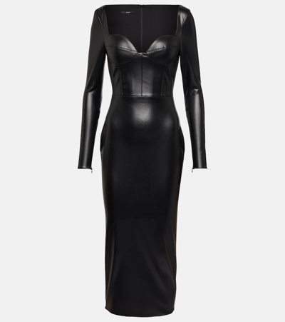 Alex Perry Blade Sweetheart Midi Dress In Black