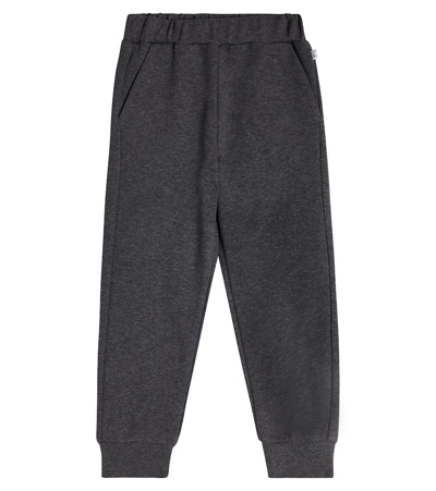 Il Gufo Kids' Cotton Jersey Sweatpants In Grey