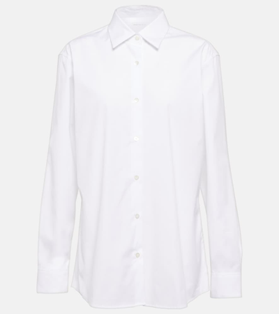 Dries Van Noten Pinstripe Button-down Shirt In Soft Viscose-cotton Blend In White