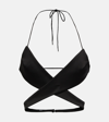Alex Perry Hudson Cut-out Wraparound Top In Black