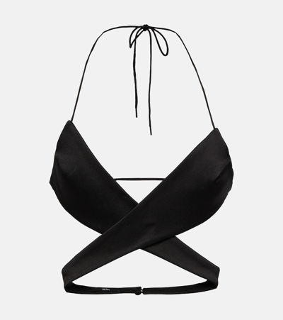 Alex Perry Hudson Halterneck Bra Top In Black