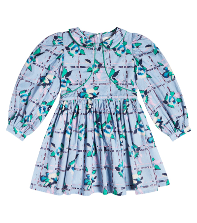 Morley Kids' Temple Printed Cotton Dress In Blue