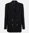 Blazé Milano Missy Double-breasted Cotton-blend Blazer In Black