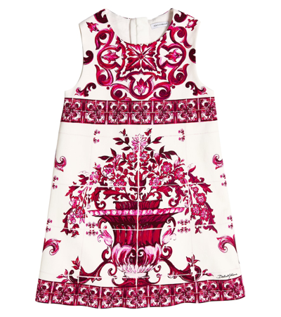 Dolce & Gabbana Kids' Printed Cotton Dress In White