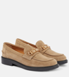Tod's Gomma Basso Suede Loafers In Tabacco Chiaro