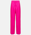 OSCAR DE LA RENTA PLEATED HIGH-RISE WOOL AND MOHAIR PANTS