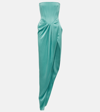 ALEX PERRY STRAPLESS GATHERED GOWN