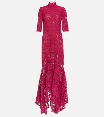 Costarellos Kalissa Guipure Lace Gown In Pink