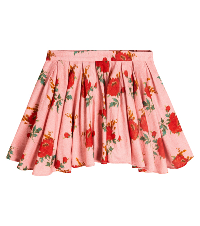Morley Kids' Floral Cotton-blend Skirt In Pink