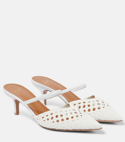 Malone Souliers Marla 45 Faux Leather Mules In White