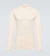 Lemaire Turtleneck Cotton Jersey Top In White