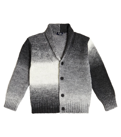 Il Gufo Kids' Grey Shaded Alpaca Blend Cardigan In Gray