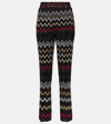 MISSONI ZIG-ZAG HIGH-RISE CROPPED PANTS