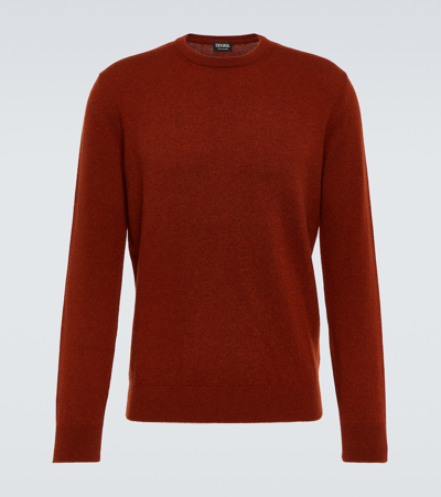 Zegna Oasi Cashmere Sweater In Red