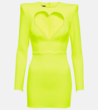Alex Perry Heart Cutout Minidress In Yellow