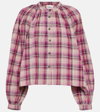 Isabel Marant Étoile Checked Cotton And Linen Shirt In Pink