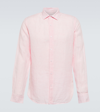 Orlebar Brown Giles Long-sleeved Linen Shirt In Pink