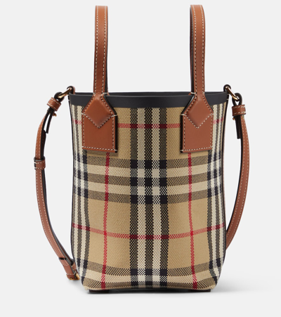 Burberry Archive Beige Vintage Check Mini London Tote Bag In Cream