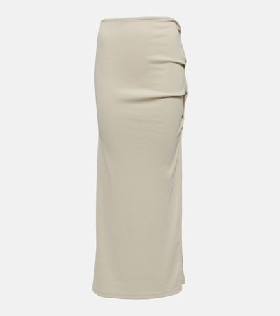 Christopher Esber Open Twist Ribbed-knit Maxi Skirt In Beige