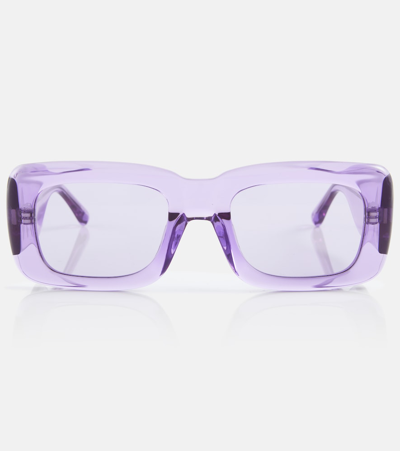 Attico X Linda Farrow Marfa Rectangular Sunglasses In Purple