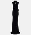 RICK OWENS WRAP VELVET MAXI GOWN