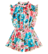 Zimmermann Kids' Little Girl's & Girl's Halycon Floral Print Playsuit In Pink/blue Floral